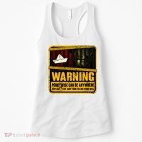 Warning Pennywise Can Be Anywhere Keep Safe Scary Horror Clown Halloween Women's Tank Top thumb 0