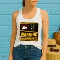 Warning Pennywise Can Be Anywhere Keep Safe Scary Horror Clown Halloween Women's Tank Top thumb 2