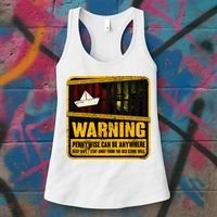 Warning Pennywise Can Be Anywhere Keep Safe Scary Horror Clown Halloween Women's Tank Top thumb 3