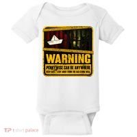 Warning Pennywise Can Be Anywhere Keep Safe Scary Horror Clown Halloween Baby Bodysuit thumb 0