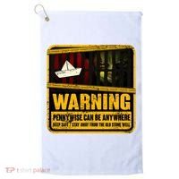 Warning Pennywise Can Be Anywhere Keep Safe Scary Horror Clown Halloween Golf Towel thumb 0