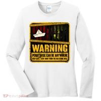 Warning Pennywise Can Be Anywhere Keep Safe Scary Horror Clown Halloween Women's Long Sleeve Shirt thumb 0