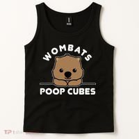 Wombats Poop Cubes Cute Kawaii Wombat Quote Tank Top thumb 2