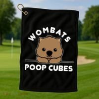 Wombats Poop Cubes Cute Kawaii Wombat Quote Golf Towel thumb 1
