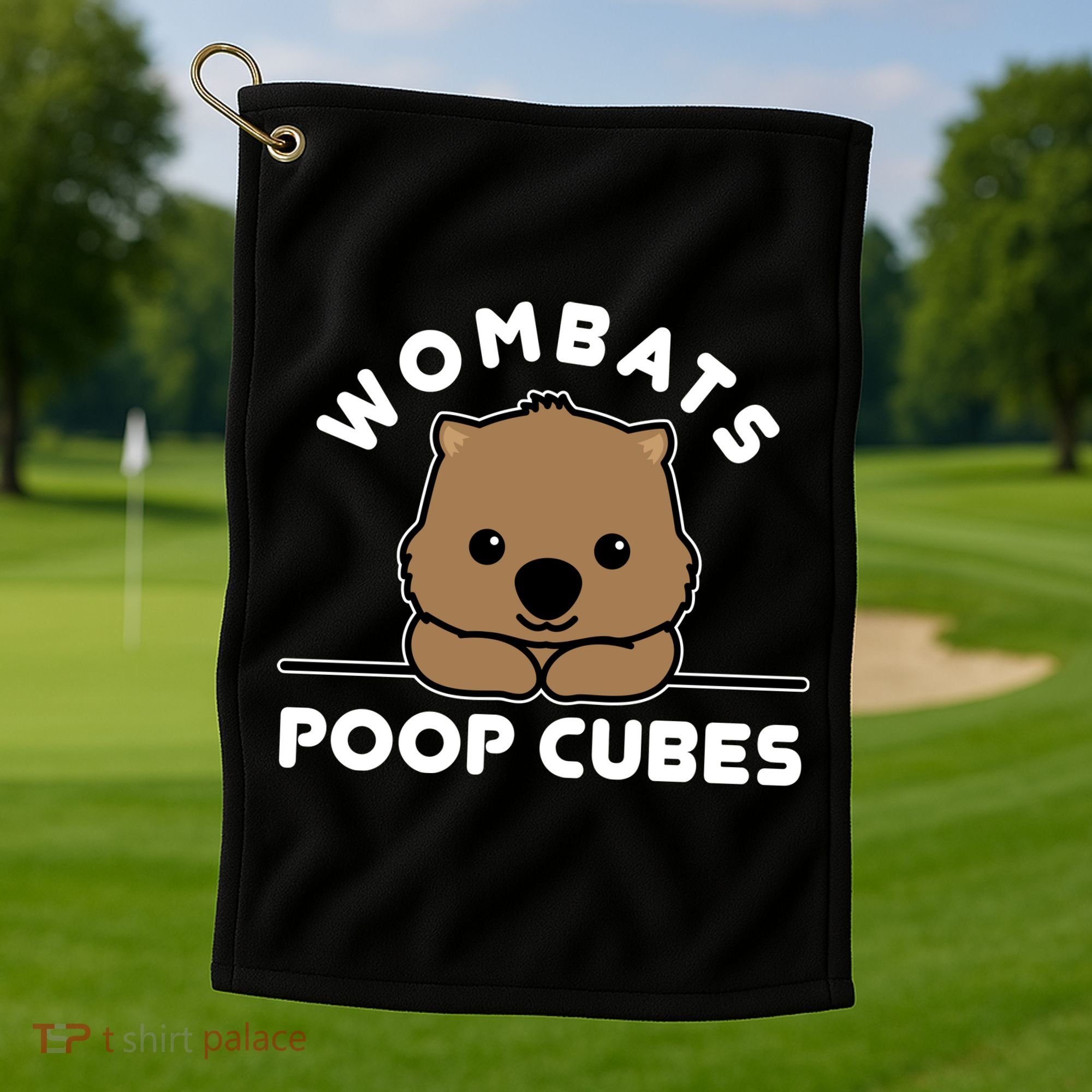 Wombats Poop Cubes Cute Kawaii Wombat Quote Golf Towel