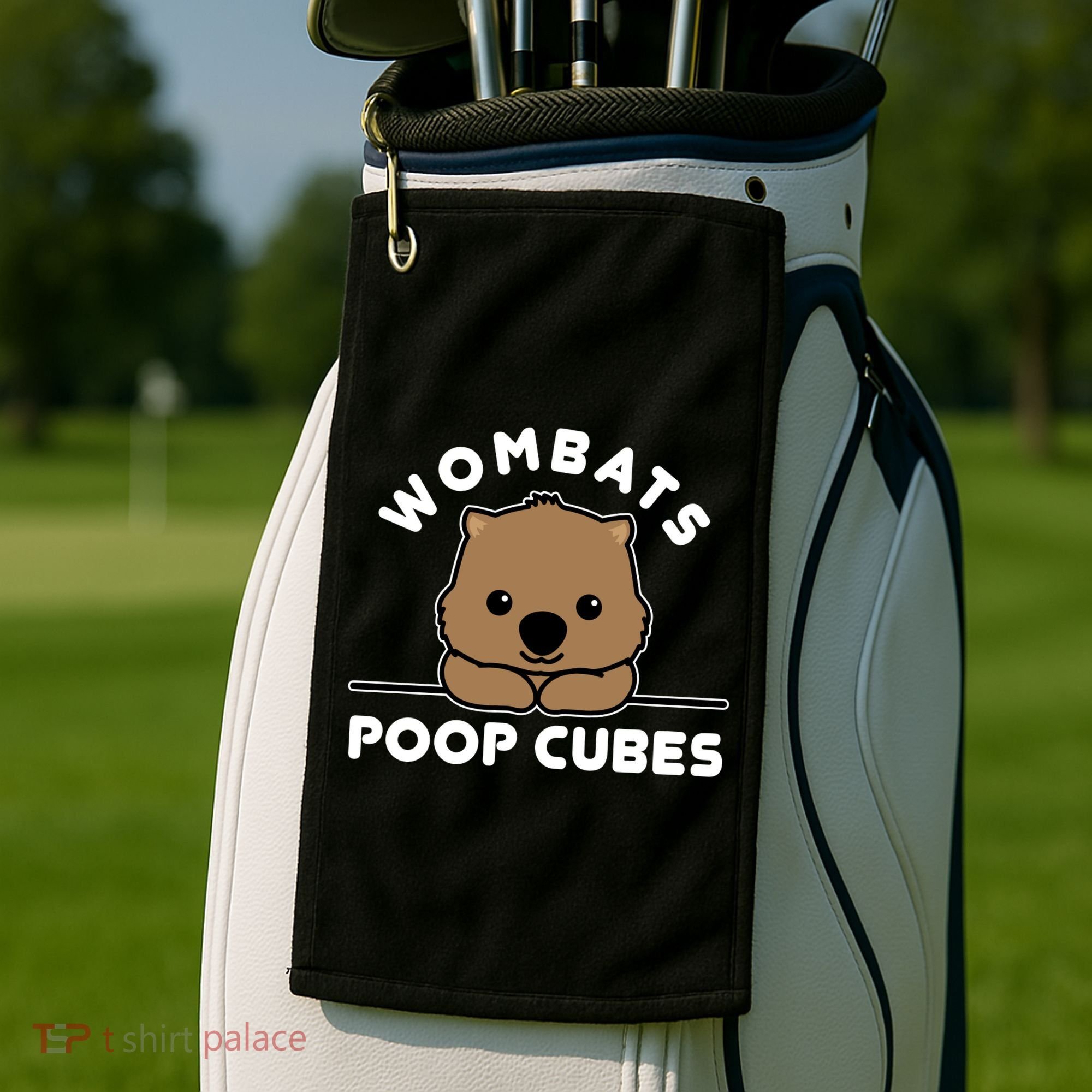 Wombats Poop Cubes Cute Kawaii Wombat Quote Golf Towel