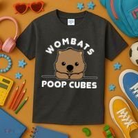 Wombats Poop Cubes Cute Kawaii Wombat Quote Kids T-Shirt thumb 3