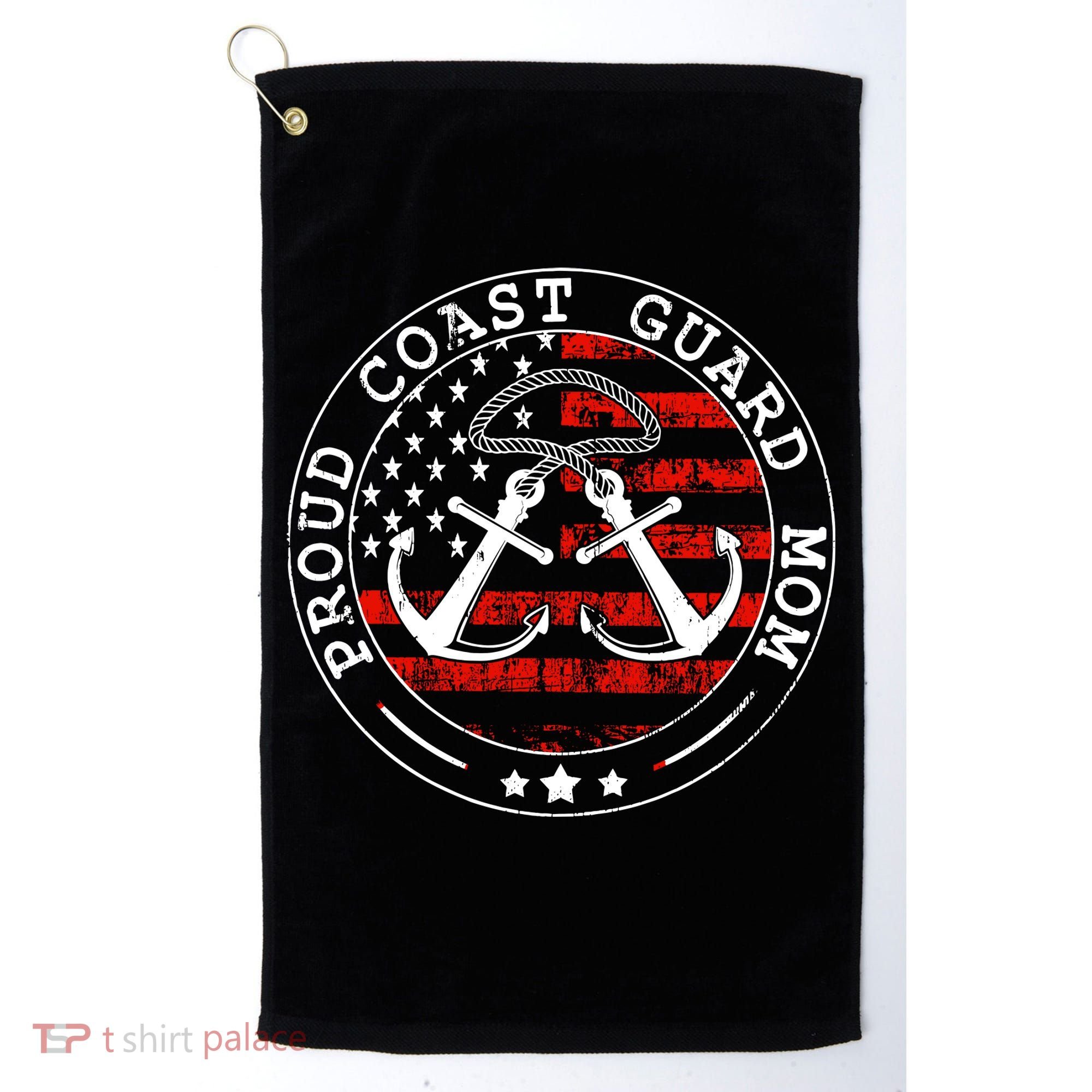 Wo Proud Coast Guard Mom Us Military Mothers Day Wo Golf Towel