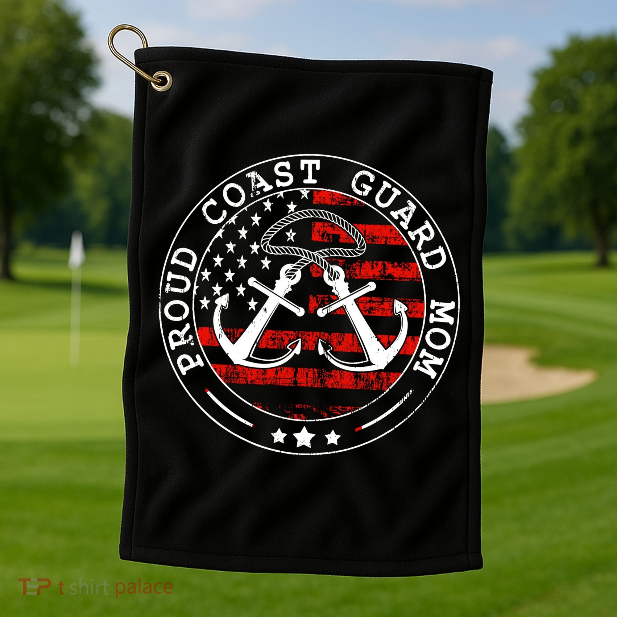Wo Proud Coast Guard Mom Us Military Mothers Day Wo Golf Towel