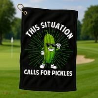 Women Pickle Cucumber Dill Pickle Lover Gift Golf Towel thumb 1