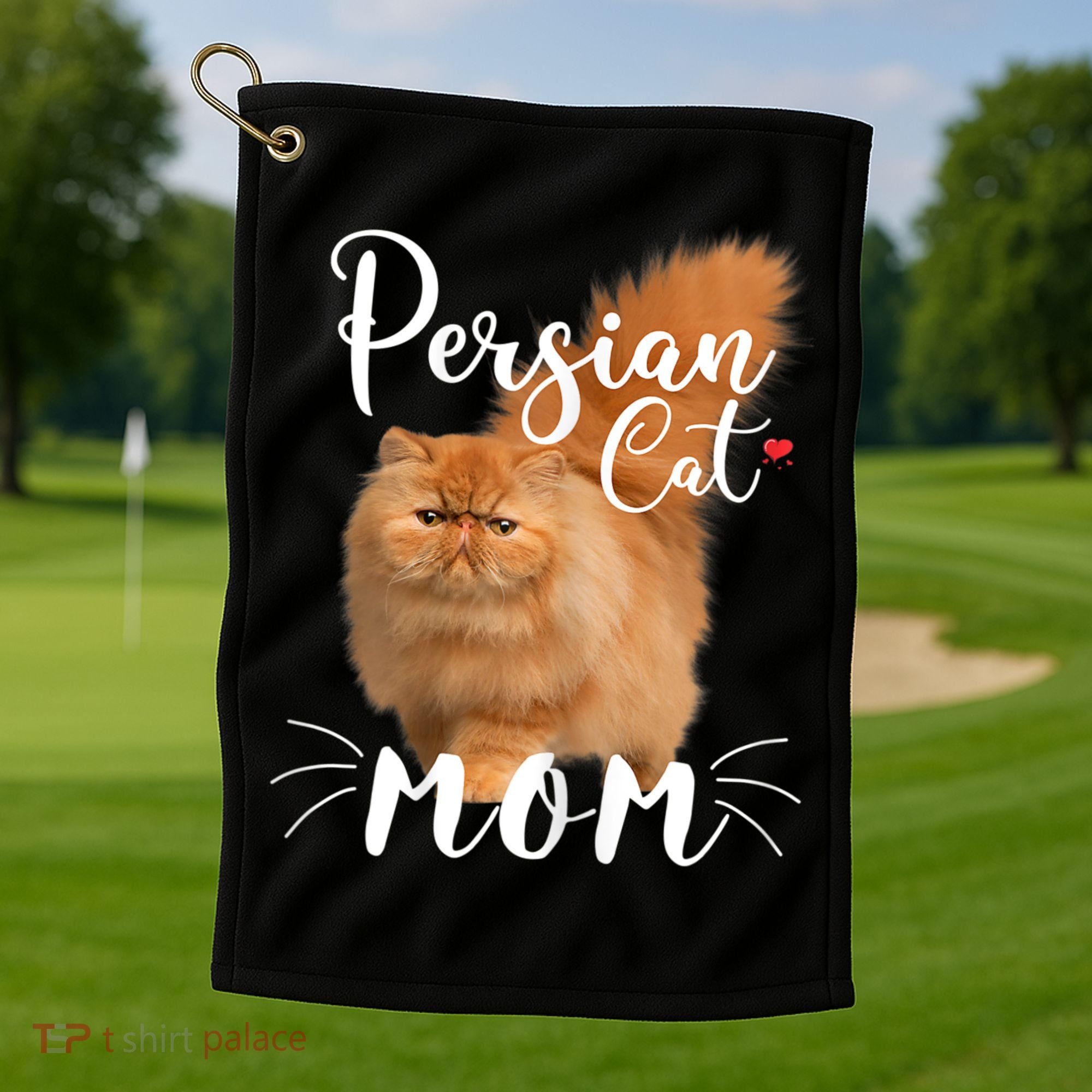 Womens Persian Cat Mom Female Cat Owner Persian Kitty Golf Towel