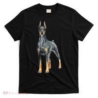 Watercolor Portrait Doberman Pinscher For Dog Owners T-Shirt thumb 0