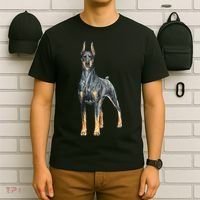 Watercolor Portrait Doberman Pinscher For Dog Owners T-Shirt thumb 6