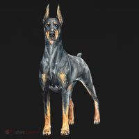 Watercolor Portrait Doberman Pinscher For Dog Owners T-Shirt thumb 7