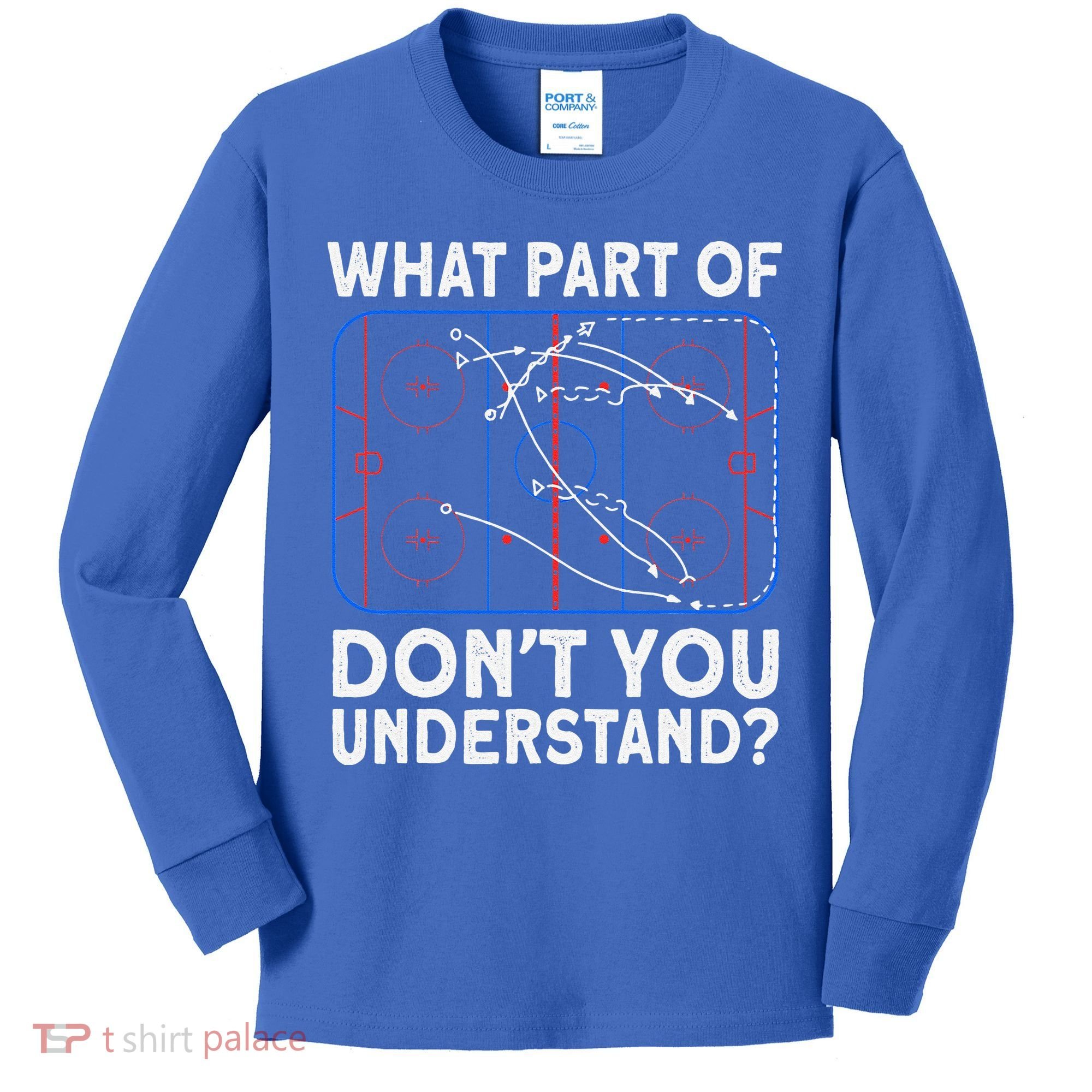 What Part Don't Understand Hockey Hockey Player Kids Long Sleeve Shirt