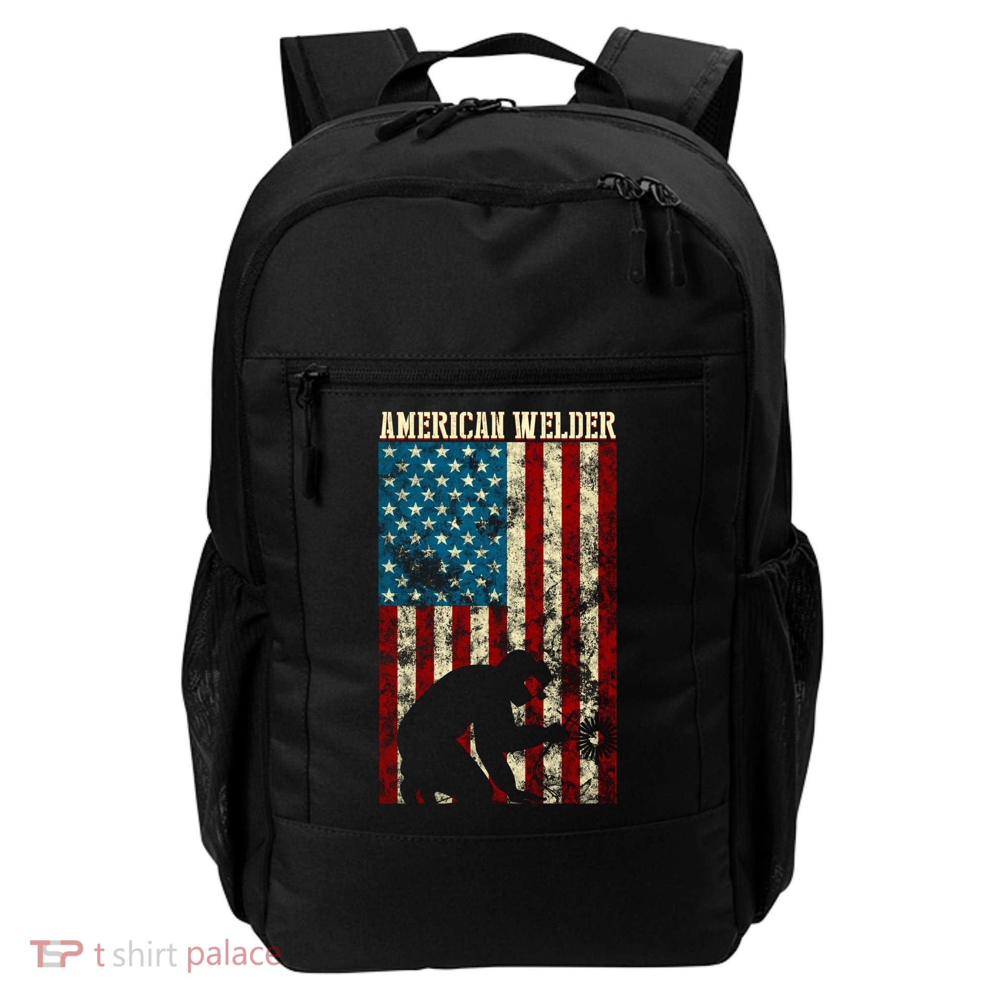 Welding Patriotic Distressed Usa American Flag Gift Welder Gift Backpack