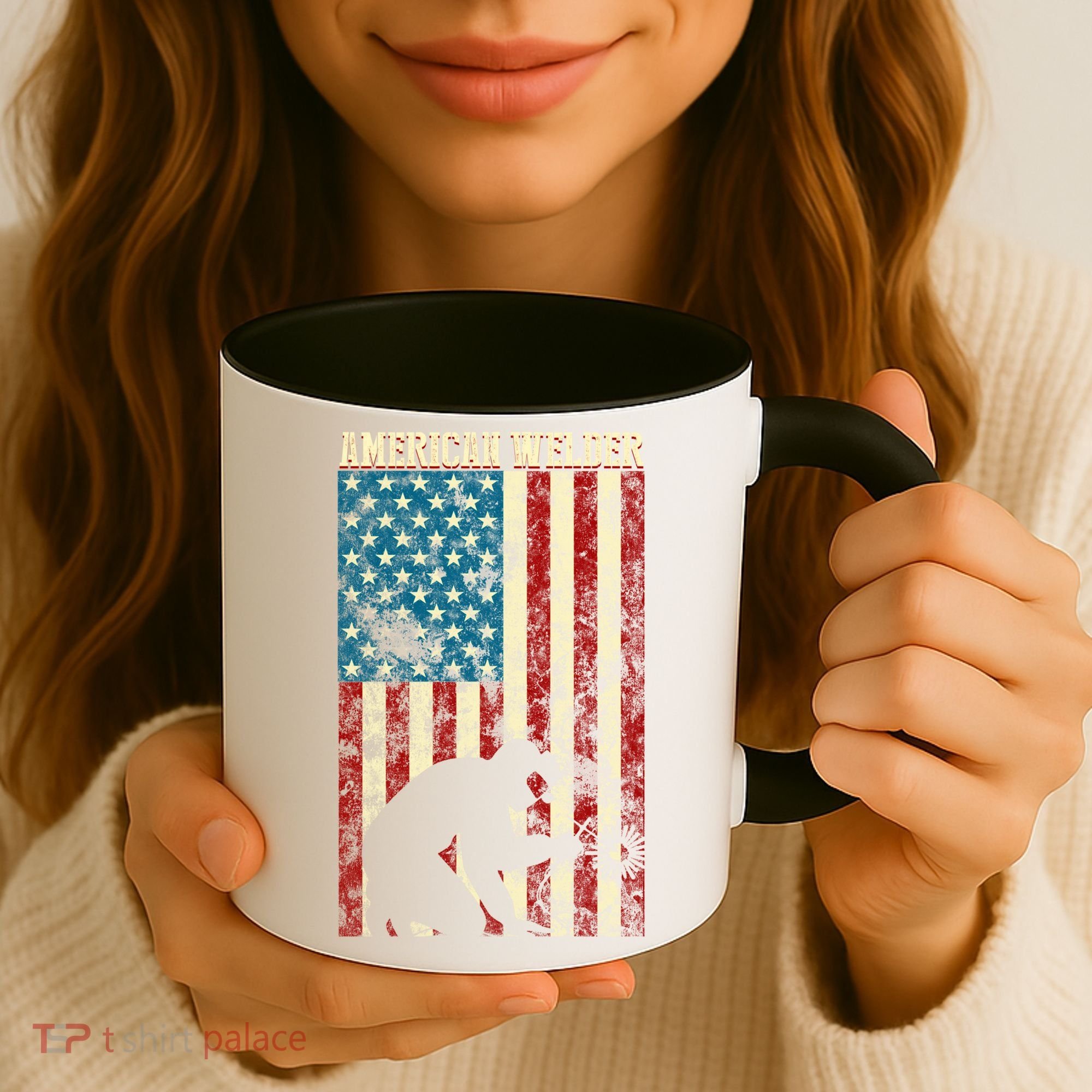 Welding Patriotic Distressed Usa American Flag Gift Welder Gift Coffee Mug