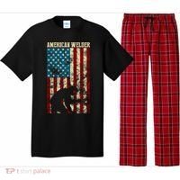 Welding Patriotic Distressed Usa American Flag Gift Welder Gift Pajama Set thumb 0