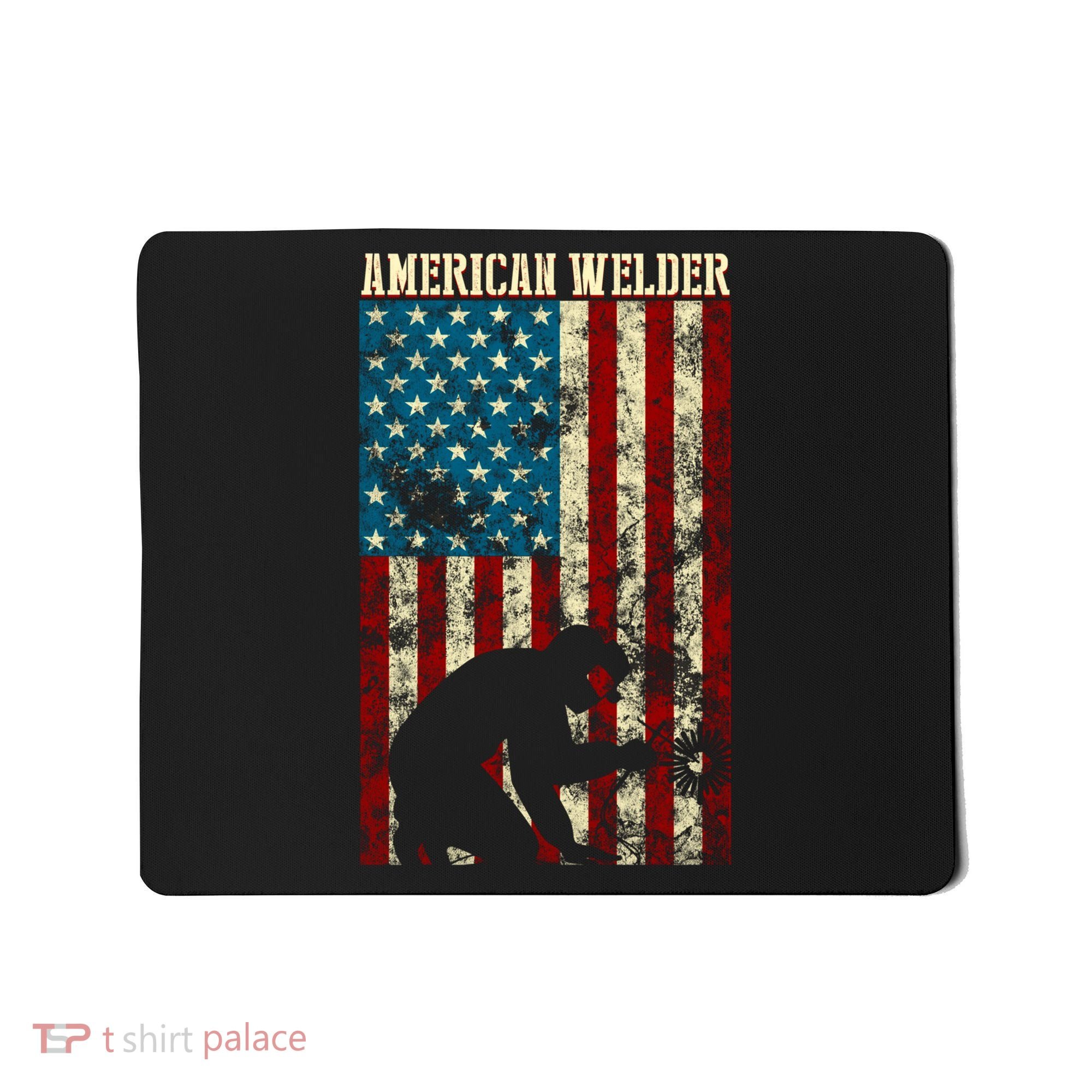 Welding Patriotic Distressed Usa American Flag Gift Welder Gift Mousepad