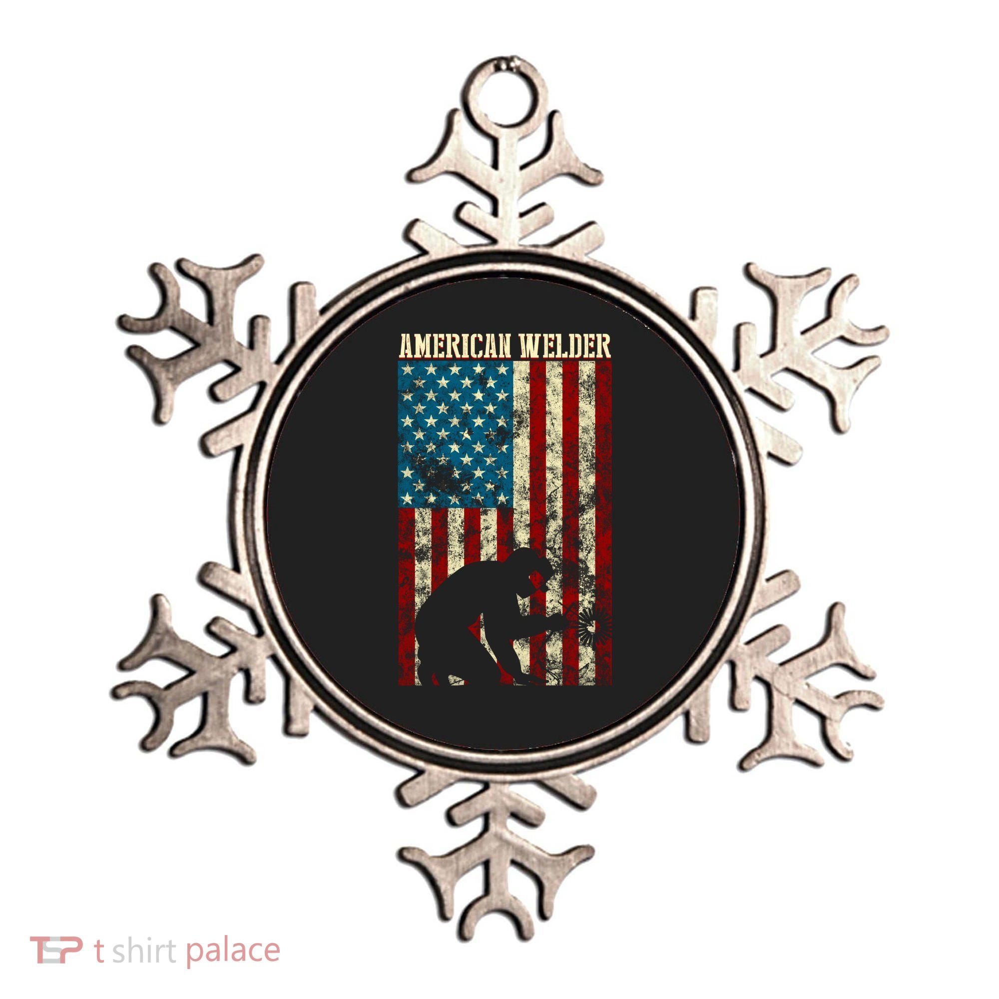 Welding Patriotic Distressed Usa American Flag Gift Welder Gift Ornament