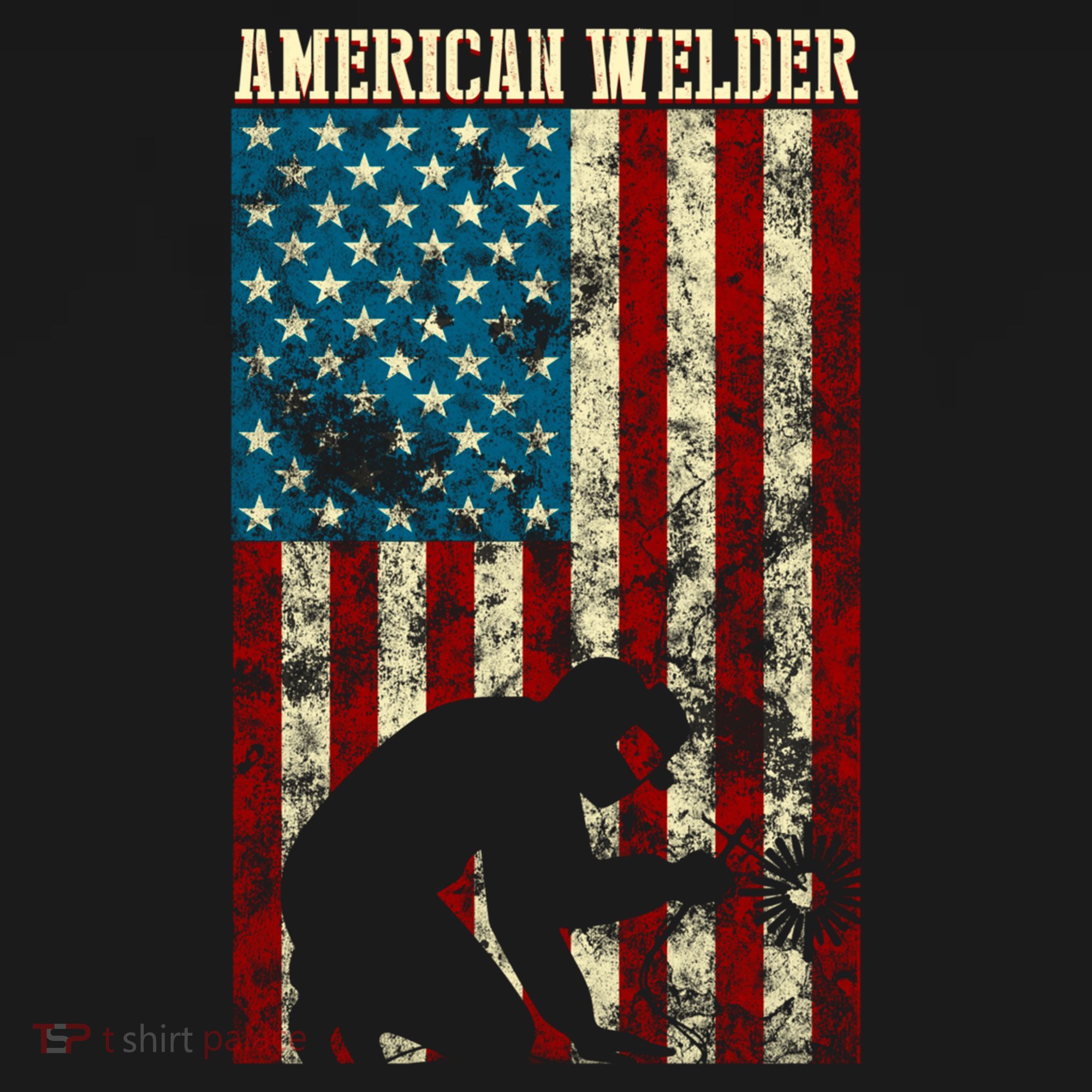 Welding Patriotic Distressed Usa American Flag Gift Welder Gift Women's Tank Top