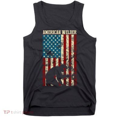 Welding Patriotic Distressed Usa American Flag Gift Welder Gift Tank Top