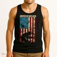 Welding Patriotic Distressed Usa American Flag Gift Welder Gift Tank Top thumb 3