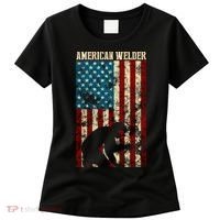 Welding Patriotic Distressed Usa American Flag Gift Welder Gift Women's T-Shirt thumb 0