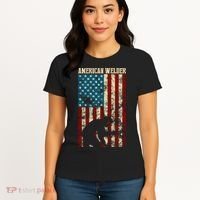 Welding Patriotic Distressed Usa American Flag Gift Welder Gift Women's T-Shirt thumb 4