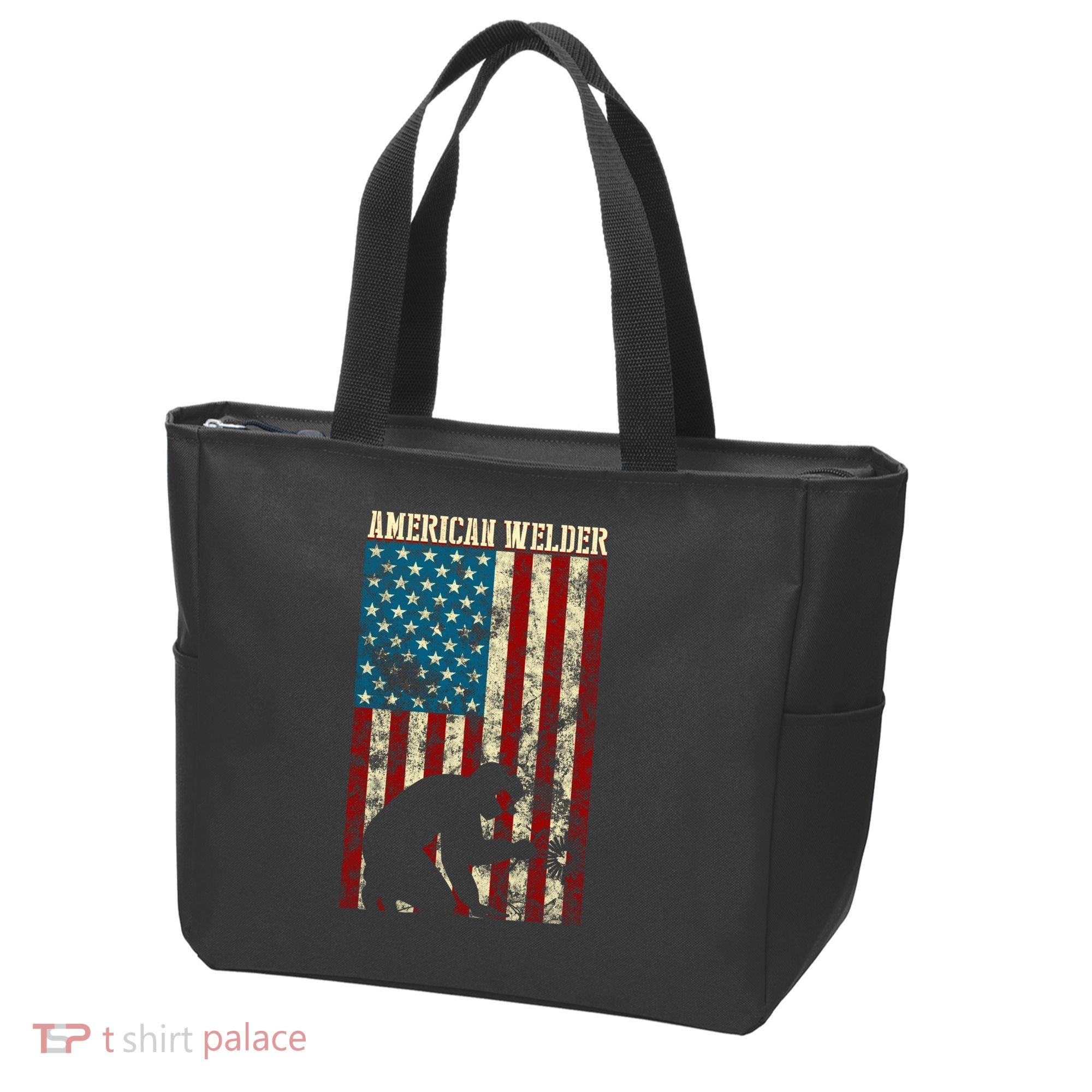 Welding Patriotic Distressed Usa American Flag Gift Welder Gift Tote Bag