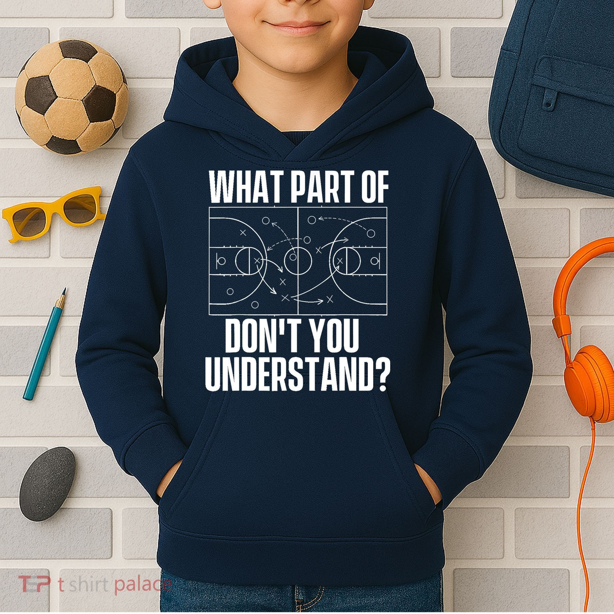 What Part Don't You Understand - Basketball Coach Kids Hoodie