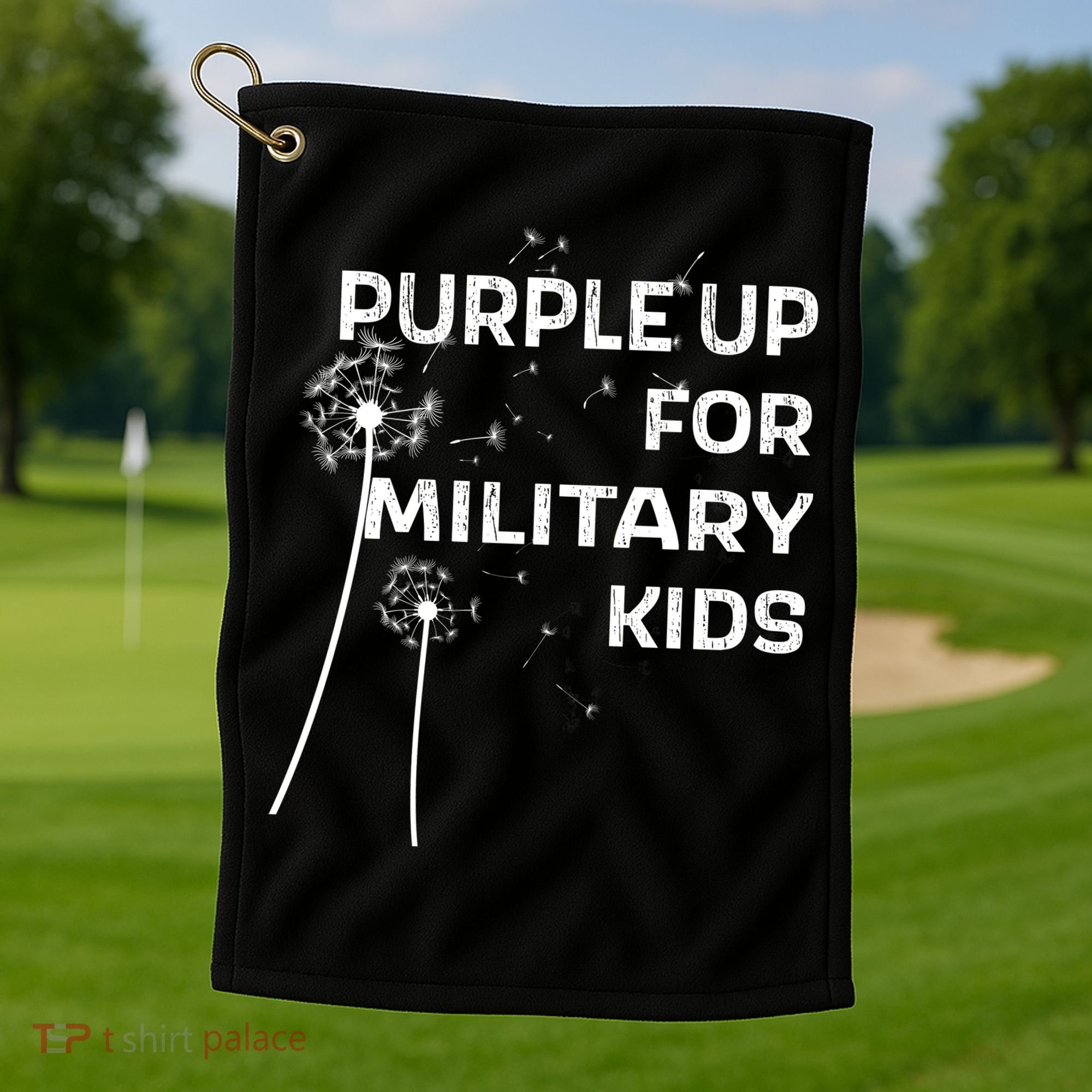 Wear Purple Dandelion Wishes Golf Towel