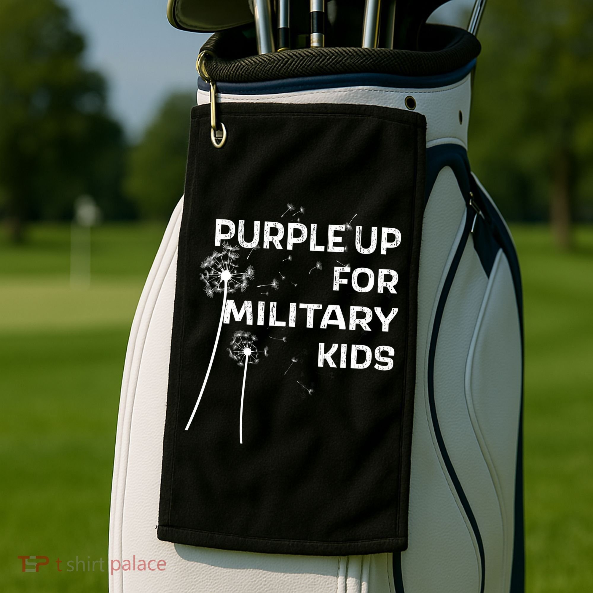 Wear Purple Dandelion Wishes Golf Towel