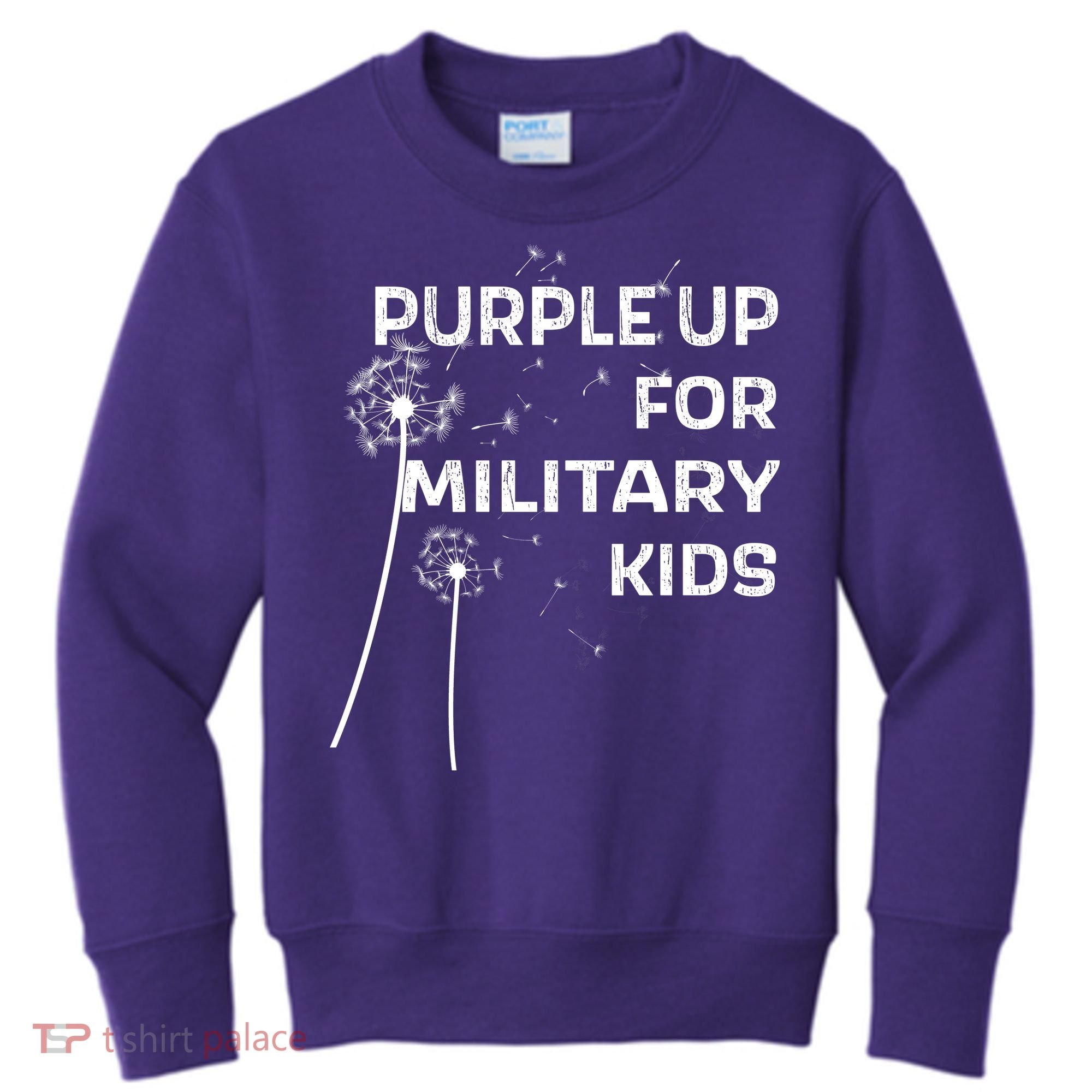 Wear Purple Dandelion Wishes Kids Sweatshirt