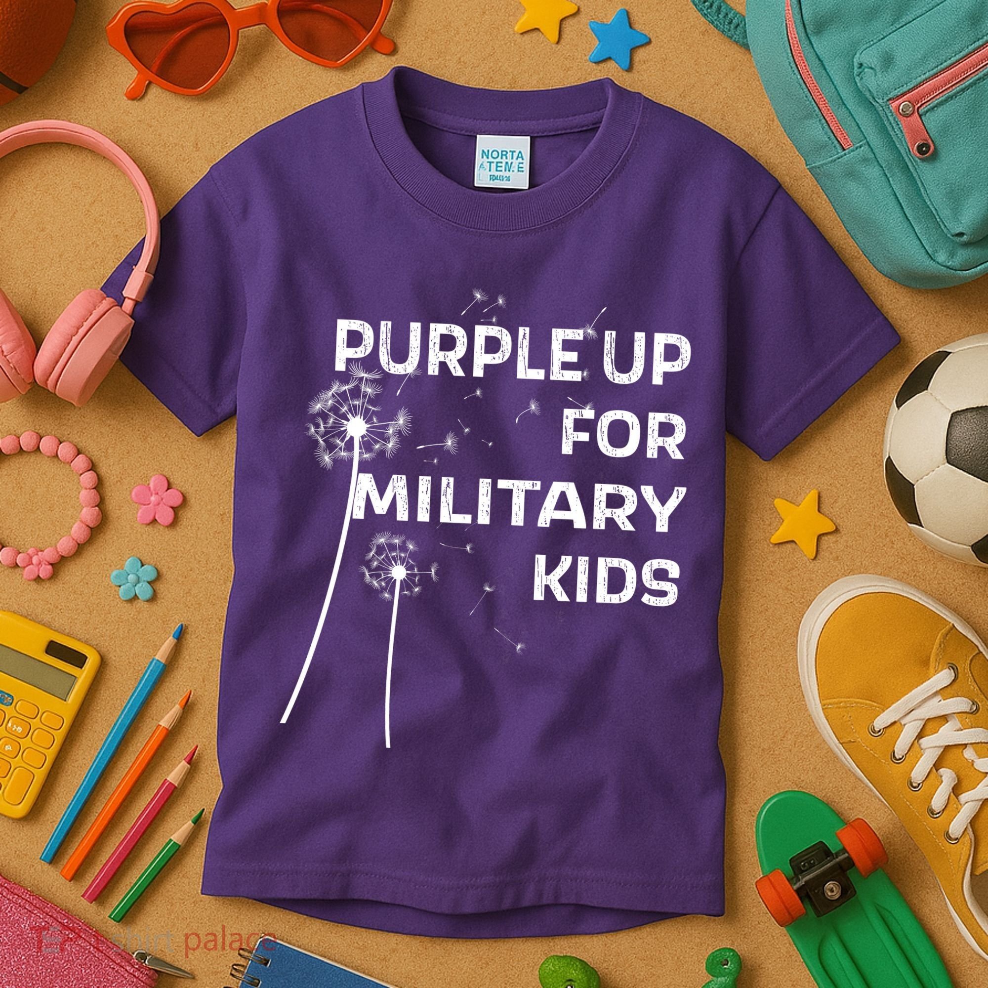 Wear Purple Dandelion Wishes Kids T-Shirt