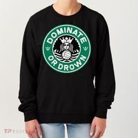 Water Polo Dominate Or Drown Cute Funny Parody Water Sport Women's Sweatshirt thumb 0
