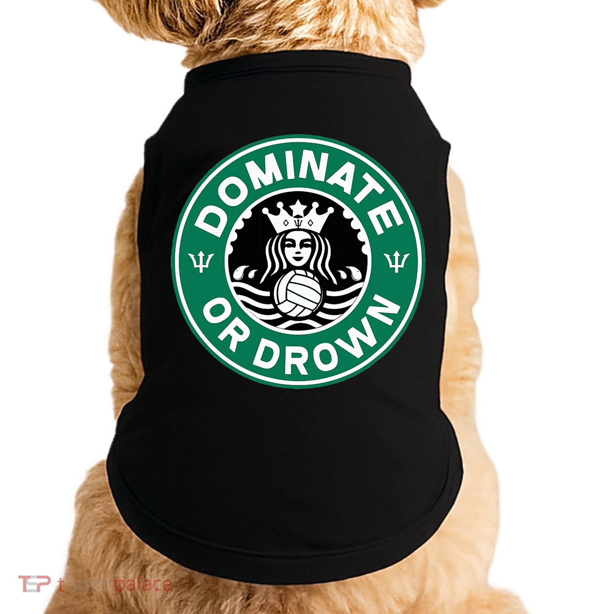 Water Polo Dominate Or Drown Cute Funny Parody Water Sport Doggie Tank