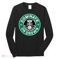 Water Polo Dominate Or Drown Cute Funny Parody Water Sport Long Sleeve Shirt thumb 0