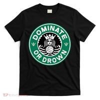 Water Polo Dominate Or Drown Cute Funny Parody Water Sport T-Shirt thumb 0