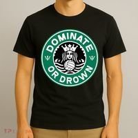 Water Polo Dominate Or Drown Cute Funny Parody Water Sport T-Shirt thumb 3