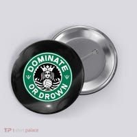 Water Polo Dominate Or Drown Cute Funny Parody Water Sport Button thumb 0