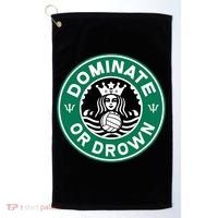 Water Polo Dominate Or Drown Cute Funny Parody Water Sport Golf Towel thumb 0