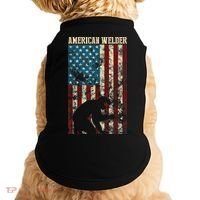 Welding Patriotic Distressed USA American Flag Gift Welder Doggie Tank thumb 0