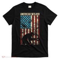 Welding Patriotic Distressed USA American Flag Gift Welder T-Shirt thumb 0