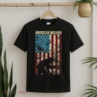 Welding Patriotic Distressed USA American Flag Gift Welder T-Shirt thumb 2