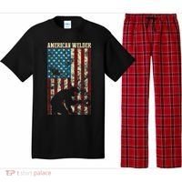 Welding Patriotic Distressed USA American Flag Gift Welder Pajama Set thumb 0