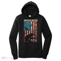 Welding Patriotic Distressed USA American Flag Gift Welder Women's Hoodie thumb 0
