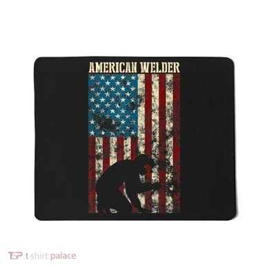 Welding Patriotic Distressed USA American Flag Gift Welder Mousepad