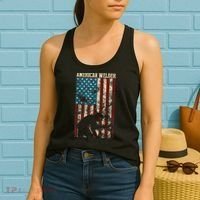 Welding Patriotic Distressed USA American Flag Gift Welder Women's Tank Top thumb 2