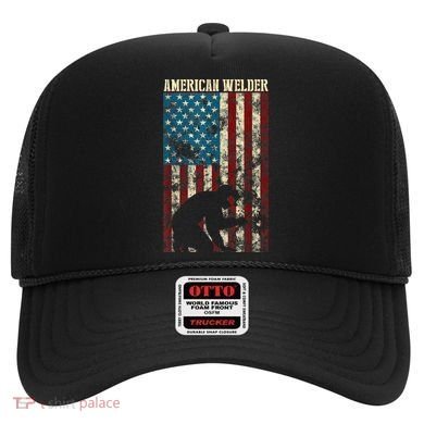 Welding Patriotic Distressed USA American Flag Gift Welder Hat